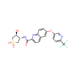 O=C(N[C@@H]1CS(=O)(=O)C[C@H]1O)c1ccc2cc(Oc3ccc(C(F)(F)F)nc3)ccc2n1 ZINC001772599115