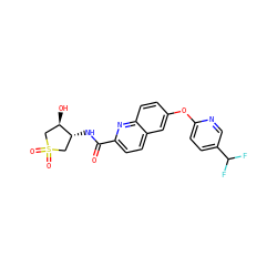 O=C(N[C@@H]1CS(=O)(=O)C[C@H]1O)c1ccc2cc(Oc3ccc(C(F)F)cn3)ccc2n1 ZINC001772576236