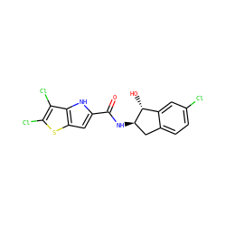 O=C(N[C@@H]1Cc2ccc(Cl)cc2[C@H]1O)c1cc2sc(Cl)c(Cl)c2[nH]1 ZINC000036177553
