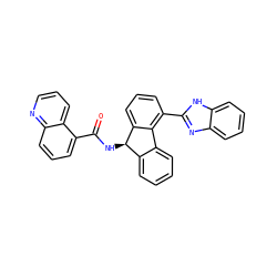 O=C(N[C@@H]1c2ccccc2-c2c(-c3nc4ccccc4[nH]3)cccc21)c1cccc2ncccc12 ZINC000073141790