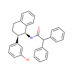 O=C(N[C@@H]1c2ccccc2CC[C@@H]1c1cccc(O)c1)C(c1ccccc1)c1ccccc1 ZINC000013755658