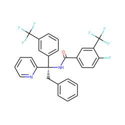 O=C(N[C@](Cc1ccccc1)(c1cccc(C(F)(F)F)c1)c1ccccn1)c1ccc(F)c(C(F)(F)F)c1 ZINC000095552786