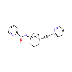 O=C(N[C@]12CCC[C@](C#Cc3ccccn3)(CC1)C2)c1ccccn1 ZINC000204966814
