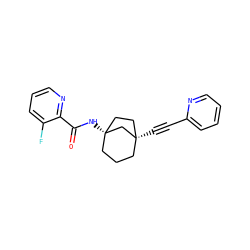 O=C(N[C@]12CCC[C@](C#Cc3ccccn3)(CC1)C2)c1ncccc1F ZINC000204975977
