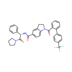 O=C(N[C@H](C(=O)N1CCCC1)c1ccccc1)c1ccc2c(c1)CCN2C(=O)c1ccccc1-c1ccc(C(F)(F)F)cc1 ZINC000036184496
