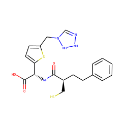 O=C(N[C@H](C(=O)O)c1ccc(CN2C=NNN2)s1)[C@H](CS)CCc1ccccc1 ZINC000103186449