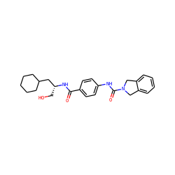 O=C(N[C@H](CO)CC1CCCCC1)c1ccc(NC(=O)N2Cc3ccccc3C2)cc1 ZINC000166128131
