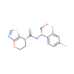 O=C(N[C@H](CO)c1ccc(Cl)cc1Cl)[C@@H]1CCOc2ncsc21 ZINC000220879868