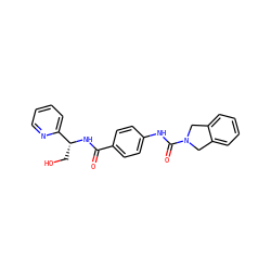 O=C(N[C@H](CO)c1ccccn1)c1ccc(NC(=O)N2Cc3ccccc3C2)cc1 ZINC000167083505