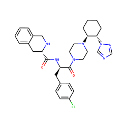 O=C(N[C@H](Cc1ccc(Cl)cc1)C(=O)N1CCN([C@H]2CCCC[C@@H]2n2cncn2)CC1)[C@@H]1Cc2ccccc2CN1 ZINC000028365555