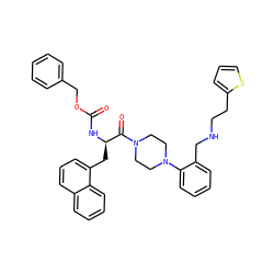 O=C(N[C@H](Cc1cccc2ccccc12)C(=O)N1CCN(c2ccccc2CNCCc2cccs2)CC1)OCc1ccccc1 ZINC000028521049