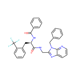 O=C(N[C@H](Cc1ccccc1C(F)(F)F)C(=O)NCc1nc2cccnc2n1Cc1ccccc1)c1ccccc1 ZINC000029039510