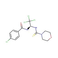 O=C(N[C@H](NC(=S)N1CCOCC1)C(Cl)(Cl)Cl)c1ccc(Cl)cc1 ZINC000001170462