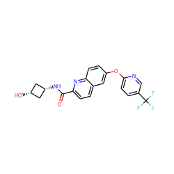 O=C(N[C@H]1C[C@@H](O)C1)c1ccc2cc(Oc3ccc(C(F)(F)F)cn3)ccc2n1 ZINC001772585511