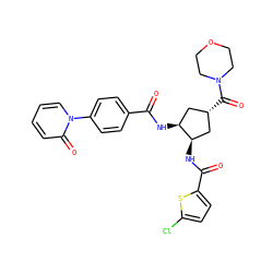 O=C(N[C@H]1C[C@H](C(=O)N2CCOCC2)C[C@H]1NC(=O)c1ccc(Cl)s1)c1ccc(-n2ccccc2=O)cc1 ZINC000028826187