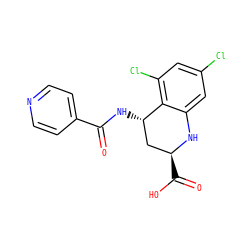 O=C(N[C@H]1C[C@H](C(=O)O)Nc2cc(Cl)cc(Cl)c21)c1ccncc1 ZINC000013455262