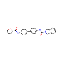 O=C(N[C@H]1CC=C(c2ccc(NC(=O)N3Cc4ccccc4C3)cc2)CC1)[C@@H]1CCCO1 ZINC000166871445