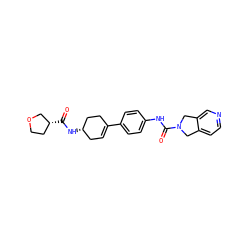 O=C(N[C@H]1CC=C(c2ccc(NC(=O)N3Cc4ccncc4C3)cc2)CC1)[C@@H]1CCOC1 ZINC000166348808