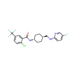 O=C(N[C@H]1CC[C@H](CNc2ccc(F)cn2)CC1)c1cc(C(F)(F)F)ccc1Cl ZINC000261070900