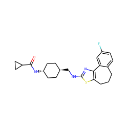 O=C(N[C@H]1CC[C@H](CNc2nc3c(s2)CCCc2ccc(F)cc2-3)CC1)C1CC1 ZINC000253633196