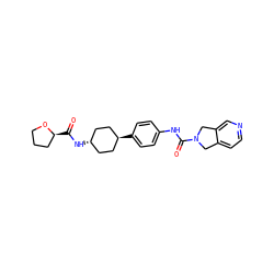 O=C(N[C@H]1CC[C@H](c2ccc(NC(=O)N3Cc4ccncc4C3)cc2)CC1)[C@H]1CCCO1 ZINC000166145069