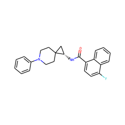 O=C(N[C@H]1CC12CCN(c1ccccc1)CC2)c1ccc(F)c2ccccc12 ZINC000095573025