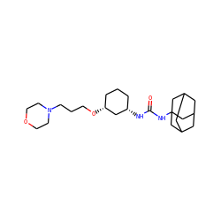 O=C(N[C@H]1CCC[C@@H](OCCCN2CCOCC2)C1)NC12CC3CC(CC(C3)C1)C2 ZINC000043063642