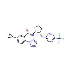 O=C(N[C@H]1CCC[C@@H]1Nc1cnc(C(F)(F)F)cn1)c1cc(C2CC2)ccc1-n1nccn1 ZINC001772636669