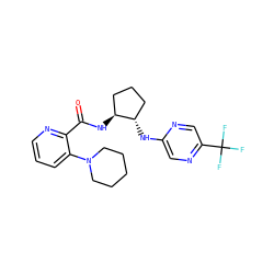 O=C(N[C@H]1CCC[C@@H]1Nc1cnc(C(F)(F)F)cn1)c1ncccc1N1CCCCC1 ZINC001772639317