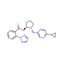O=C(N[C@H]1CCC[C@@H]1Nc1cnc(C2CC2)cn1)c1ccccc1-n1nccn1 ZINC001772619534