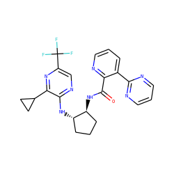 O=C(N[C@H]1CCC[C@@H]1Nc1ncc(C(F)(F)F)nc1C1CC1)c1ncccc1-c1ncccn1 ZINC001772583747