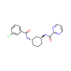 O=C(N[C@H]1CCC[C@H](NC(=O)c2ncccn2)C1)c1cccc(Cl)c1 ZINC000095587145