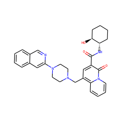 O=C(N[C@H]1CCCC[C@@H]1O)c1cc(CN2CCN(c3cc4ccccc4cn3)CC2)c2ccccn2c1=O ZINC000095559784