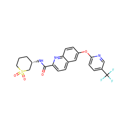 O=C(N[C@H]1CCCS(=O)(=O)C1)c1ccc2cc(Oc3ccc(C(F)(F)F)cn3)ccc2n1 ZINC001772641215