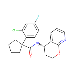 O=C(N[C@H]1CCOc2ncccc21)C1(c2ccc(F)cc2Cl)CCCC1 ZINC000206043489