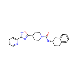 O=C(N[C@H]1CCc2ccccc2C1)N1CCC(c2nc(-c3ccccn3)no2)CC1 ZINC000043015261