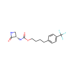 O=C(N[C@H]1CNC1=O)OCCCCc1ccc(C(F)(F)F)cc1 ZINC000219539113