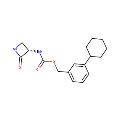 O=C(N[C@H]1CNC1=O)OCc1cccc(C2CCCCC2)c1 ZINC000653689985