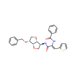 O=C(N[C@H]1CO[C@@H]2[C@H](OCc3ccccc3)CO[C@H]12)/C(=C/c1cccs1)NC(=O)c1ccccc1 ZINC000059242609