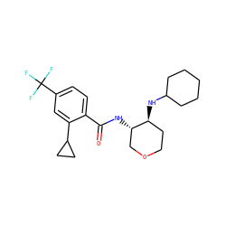 O=C(N[C@H]1COCC[C@@H]1NC1CCCCC1)c1ccc(C(F)(F)F)cc1C1CC1 ZINC000118615734