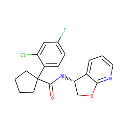 O=C(N[C@H]1COc2ncccc21)C1(c2ccc(F)cc2Cl)CCCC1 ZINC000206031768