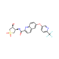 O=C(N[C@H]1CS(=O)(=O)C[C@H]1O)c1ccc2cc(Oc3ccc(C(F)(F)F)nc3)ccc2n1 ZINC001772649985