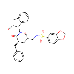 O=C(N[C@H]1c2ccccc2C[C@H]1O)[C@H](Cc1ccccc1)C[C@H](O)CNS(=O)(=O)c1ccc2c(c1)OCO2 ZINC000219900769