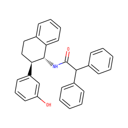 O=C(N[C@H]1c2ccccc2CC[C@@H]1c1cccc(O)c1)C(c1ccccc1)c1ccccc1 ZINC000013755656