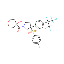 O=C(N1CC[C@](c2ccc(C(F)(C(F)(F)F)C(F)(F)F)cc2)(S(=O)(=O)c2ccc(F)cc2)C1)C1(O)CCOCC1 ZINC001772640412