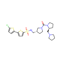 O=C(N1CC[C@H](CNS(=O)(=O)c2ccc(-c3ccc(Cl)s3)s2)C1)N1CCC[C@H]1CN1CCCC1 ZINC000028956111