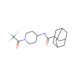 O=C(N1CCC(NC(=O)C23CC4CC(CC(C4)C2)C3)CC1)C(F)(F)F ZINC000096170087