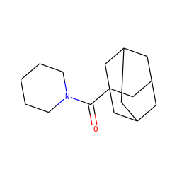 O=C(N1CCCCC1)C12CC3CC(CC(C3)C1)C2 ZINC000004031797