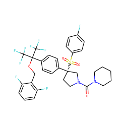 O=C(N1CCCCC1)N1CC[C@](c2ccc(C(OCc3c(F)cccc3F)(C(F)(F)F)C(F)(F)F)cc2)(S(=O)(=O)c2ccc(F)cc2)C1 ZINC001772644886