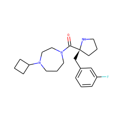 O=C(N1CCCN(C2CCC2)CC1)[C@@]1(Cc2cccc(F)c2)CCCN1 ZINC000049115657